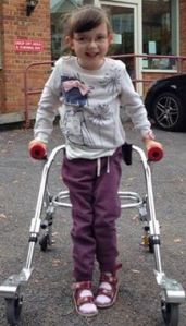 Mae and 'Betsy' - her walker, Sept 2014